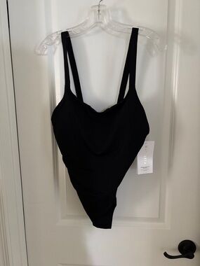 Athleta Hermosa Black Double-Strap One Piece Bathing Suit NWT